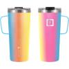 imageIRON FLASK Grip Novelty Coffee Mug  Leak Proof Vacuum Insulated Stainless Steel Bottle Double Walled Thermo Travel Hot Cold Water Metal Canteen  Rose Gold 12 Oz  Classic BottomRainbow