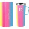 imageIRON FLASK Grip Novelty Coffee Mug  Leak Proof Vacuum Insulated Stainless Steel Bottle Double Walled Thermo Travel Hot Cold Water Metal Canteen  Rose Gold 12 Oz  Classic BottomRainbow