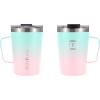 imageIRON FLASK Grip Novelty Coffee Mug  Leak Proof Vacuum Insulated Stainless Steel Bottle Double Walled Thermo Travel Hot Cold Water Metal Canteen  Rose Gold 12 Oz  Classic BottomBubble Gum