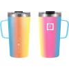 imageIRON FLASK Grip Novelty Coffee Mug  Leak Proof Vacuum Insulated Stainless Steel Bottle Double Walled Thermo Travel Hot Cold Water Metal Canteen  Rose Gold 12 Oz  Classic BottomRainbow