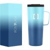 imageIRON FLASK Grip Novelty Coffee Mug  Leak Proof Vacuum Insulated Stainless Steel Bottle Double Walled Thermo Travel Hot Cold Water Metal Canteen  Rose Gold 12 Oz  Classic BottomBlue Waves