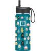 imageIRON FLASK Kids Water Bottle  Straw Lid 20 Name Stickers Vacuum Insulated Stainless Steel Double Walled Tumbler Travel Cup Thermos Mug  Rainbow Hearts 10 OzMonsters Crew