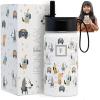 imageIRON FLASK Kids Water Bottle  Straw Lid 20 Name Stickers Vacuum Insulated Stainless Steel Double Walled Tumbler Travel Cup Thermos Mug  Rainbow Hearts 10 OzPuppy Land