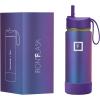 imageIRON FLASK Kids Water Bottle  Straw Lid 20 Name Stickers Vacuum Insulated Stainless Steel Double Walled Tumbler Travel Cup Thermos Mug  Rainbow Hearts 10 OzAurora