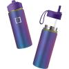 imageIRON FLASK Kids Water Bottle  Straw Lid 20 Name Stickers Vacuum Insulated Stainless Steel Double Walled Tumbler Travel Cup Thermos Mug  Rainbow Hearts 10 OzAurora