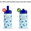 imageIRON FLASK Kids Water Bottle  Straw Lid 20 Name Stickers Vacuum Insulated Stainless Steel Double Walled Tumbler Travel Cup Thermos Mug  Rainbow Hearts 10 OzDino Mates