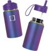 imageIRON FLASK Kids Water Bottle  Straw Lid 20 Name Stickers Vacuum Insulated Stainless Steel Double Walled Tumbler Travel Cup Thermos Mug  Rainbow Hearts 10 OzAurora