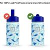imageIRON FLASK Kids Water Bottle  Straw Lid 20 Name Stickers Vacuum Insulated Stainless Steel Double Walled Tumbler Travel Cup Thermos Mug  Rainbow Hearts 10 OzMagic Mermaids