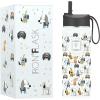 imageIRON FLASK Kids Water Bottle  Straw Lid 20 Name Stickers Vacuum Insulated Stainless Steel Double Walled Tumbler Travel Cup Thermos Mug  Rainbow Hearts 10 OzPuppy Land