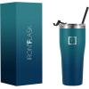 imageIRON FLASK Rover Tumbler 202 Lids Vacuum Insulated Stainless Steel Bottle Double Walled Drinking Cup  Thermos Travel Mug  Midnight Black 20 OzDark Night
