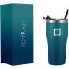 imageIRON FLASK Rover Tumbler 202 Lids Vacuum Insulated Stainless Steel Bottle Double Walled Drinking Cup  Thermos Travel Mug  Midnight Black 20 OzDark Night