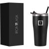 imageIRON FLASK Rover Tumbler 202 Lids Vacuum Insulated Stainless Steel Bottle Double Walled Drinking Cup  Thermos Travel Mug  Midnight Black 20 OzMidnight Black