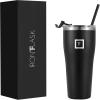 imageIRON FLASK Rover Tumbler 202 Lids Vacuum Insulated Stainless Steel Bottle Double Walled Drinking Cup  Thermos Travel Mug  Midnight Black 20 OzMidnight Black