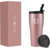imageIRON FLASK Rover Tumbler 202 Lids Vacuum Insulated Stainless Steel Bottle Double Walled Drinking Cup  Thermos Travel Mug  Midnight Black 20 OzRose Gold