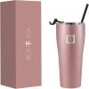 imageIRON FLASK Rover Tumbler 202 Lids Vacuum Insulated Stainless Steel Bottle Double Walled Drinking Cup  Thermos Travel Mug  Midnight Black 20 OzRose Gold