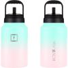 imageIRON FLASK Sports Water Bottle  Gallon Series  2 Lids Straw and Spout Leak Proof Vacuum Insulated Stainless Steel Double Walled Thermo Mug Metal Canteen Jug Growler  Blue Waves 128 OzBubble Gum