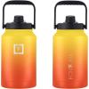 imageIRON FLASK Sports Water Bottle  Gallon Series  2 Lids Straw and Spout Leak Proof Vacuum Insulated Stainless Steel Double Walled Thermo Mug Metal Canteen Jug Growler  Blue Waves 128 OzFire