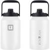 imageIRON FLASK Sports Water Bottle  Gallon Series  2 Lids Straw and Spout Leak Proof Vacuum Insulated Stainless Steel Double Walled Thermo Mug Metal Canteen Jug Growler  Blue Waves 128 OzWinter White