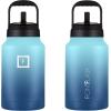 imageIRON FLASK Sports Water Bottle  Gallon Series  2 Lids Straw and Spout Leak Proof Vacuum Insulated Stainless Steel Double Walled Thermo Mug Metal Canteen Jug Growler  Blue Waves 128 OzBlue Waves
