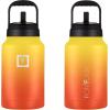 imageIRON FLASK Sports Water Bottle  Gallon Series  2 Lids Straw and Spout Leak Proof Vacuum Insulated Stainless Steel Double Walled Thermo Mug Metal Canteen Jug Growler  Blue Waves 128 OzFire