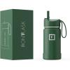 imageIRON FLASK Kids Water Bottle  Straw Lid 20 Name Stickers Vacuum Insulated Stainless Steel Double Walled Tumbler Travel Cup Thermos Mug  Rainbow Hearts 10 OzDark Pine