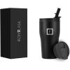 imageIRON FLASK Rover Tumbler 202 Lids Vacuum Insulated Stainless Steel Bottle Double Walled Drinking Cup  Thermos Travel Mug  Midnight Black 20 OzMidnight Black