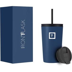 imageIRON FLASK Classic Tumbler 202 Lids Straw Flip Vacuum Insulated Stainless Steel Water Bottle Double Walled Drinking cup Thermos Travel Mug  Aura 32 OzTwilight Blue