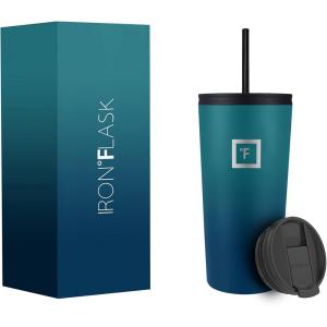 imageIRON FLASK Classic Tumbler 202 Lids Straw Flip Vacuum Insulated Stainless Steel Water Bottle Double Walled Drinking cup Thermos Travel Mug  Aura 32 OzDark Night