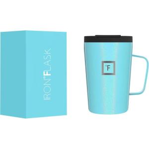 imageIRON FLASK Grip Coffee Mug 2012 Oz Leak Proof Vacuum Insulated Stainless Steel Bottle Double Walled Thermo Travel Hot Cold Water Metal Canteen  Arctic Glow