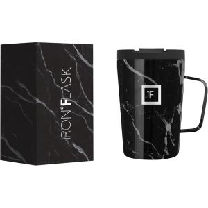 imageIRON FLASK Grip Coffee Mug 2012 Oz Leak Proof Vacuum Insulated Stainless Steel Bottle Double Walled Thermo Travel Hot Cold Water Metal Canteen  Black Marquina