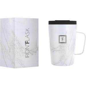 imageIRON FLASK Grip Coffee Mug 2012 Oz Leak Proof Vacuum Insulated Stainless Steel Bottle Double Walled Thermo Travel Hot Cold Water Metal Canteen  Carrara Marble