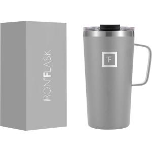 imageIRON FLASK Grip Novelty Coffee Mug  Leak Proof Vacuum Insulated Stainless Steel Bottle Double Walled Thermo Travel Hot Cold Water Metal Canteen  Rose Gold 12 Oz  Classic BottomGraphite