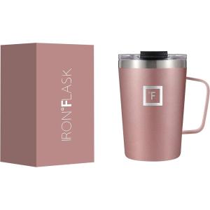 imageIRON FLASK Grip Novelty Coffee Mug  Leak Proof Vacuum Insulated Stainless Steel Bottle Double Walled Thermo Travel Hot Cold Water Metal Canteen  Rose Gold 12 Oz  Classic BottomRose Gold