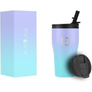 imageIRON FLASK Rover Tumbler 202 Lids Vacuum Insulated Stainless Steel Bottle Double Walled Drinking Cup  Thermos Travel Mug  Midnight Black 20 OzCotton Candy