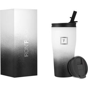 imageIRON FLASK Rover Tumbler 202 Lids Vacuum Insulated Stainless Steel Bottle Double Walled Drinking Cup  Thermos Travel Mug  Midnight Black 20 OzDay  Night