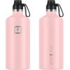 imageIRON FLASK Camping ampamp Hiking Hydration Canteens  3 Lids Narrow Spout Lid Leak Proof Vacuum Insulated Stainless Steel  Hot ampamp Cold Double Walled Sports Water Bottle  Day ampamp Night 64 OzRose