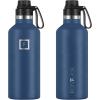 imageIRON FLASK Camping ampamp Hiking Hydration Canteens  3 Lids Narrow Spout Lid Leak Proof Vacuum Insulated Stainless Steel  Hot ampamp Cold Double Walled Sports Water Bottle  Day ampamp Night 64 OzTwilight Blue
