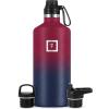 imageIRON FLASK Camping ampamp Hiking Hydration Canteens  3 Lids Narrow Spout Lid Leak Proof Vacuum Insulated Stainless Steel  Hot ampamp Cold Double Walled Sports Water Bottle  Day ampamp Night 64 OzDark Rainbow