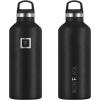 imageIRON FLASK Camping ampamp Hiking Hydration Canteens  3 Lids Narrow Spout Lid Leak Proof Vacuum Insulated Stainless Steel  Hot ampamp Cold Double Walled Sports Water Bottle  Day ampamp Night 64 OzMidnight Black
