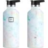 imageIRON FLASK Camping ampamp Hiking Hydration Canteens  3 Lids Narrow Spout Lid Leak Proof Vacuum Insulated Stainless Steel  Hot ampamp Cold Double Walled Sports Water Bottle  Day ampamp Night 64 OzPearl