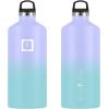 imageIRON FLASK Camping ampamp Hiking Hydration Canteens  3 Lids Narrow Spout Lid Leak Proof Vacuum Insulated Stainless Steel  Hot ampamp Cold Double Walled Sports Water Bottle  Day ampamp Night 64 OzCotton Candy