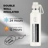 imageIRON FLASK Camping ampamp Hiking Hydration Canteens  3 Lids Narrow Spout Lid Leak Proof Vacuum Insulated Stainless Steel  Hot ampamp Cold Double Walled Sports Water Bottle  Day ampamp Night 64 OzCashmere Cream