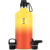 imageIRON FLASK Camping ampamp Hiking Hydration Canteens  3 Lids Narrow Spout Lid Leak Proof Vacuum Insulated Stainless Steel  Hot ampamp Cold Double Walled Sports Water Bottle  Day ampamp Night 64 OzFire