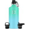 imageIRON FLASK Camping ampamp Hiking Hydration Canteens  3 Lids Narrow Spout Lid Leak Proof Vacuum Insulated Stainless Steel  Hot ampamp Cold Double Walled Sports Water Bottle  Day ampamp Night 64 OzSky