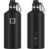 imageIRON FLASK Camping ampamp Hiking Hydration Canteens  3 Lids Narrow Spout Lid Leak Proof Vacuum Insulated Stainless Steel  Hot ampamp Cold Double Walled Sports Water Bottle  Day ampamp Night 64 OzMidnight Black