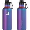 imageIRON FLASK Camping ampamp Hiking Hydration Canteens  3 Lids Narrow Spout Lid Leak Proof Vacuum Insulated Stainless Steel  Hot ampamp Cold Double Walled Sports Water Bottle  Day ampamp Night 64 OzAurora