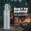 imageIRON FLASK Camping ampamp Hiking Hydration Canteens  3 Lids Narrow Spout Lid Leak Proof Vacuum Insulated Stainless Steel  Hot ampamp Cold Double Walled Sports Water Bottle  Day ampamp Night 64 OzElemental Gray