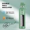imageIRON FLASK Camping ampamp Hiking Hydration Canteens  3 Lids Narrow Spout Lid Leak Proof Vacuum Insulated Stainless Steel  Hot ampamp Cold Double Walled Sports Water Bottle  Day ampamp Night 64 OzSage