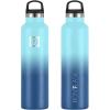 imageIRON FLASK Camping ampamp Hiking Hydration Canteens  3 Lids Narrow Spout Lid Leak Proof Vacuum Insulated Stainless Steel  Hot ampamp Cold Double Walled Sports Water Bottle  Day ampamp Night 64 OzBlue Waves