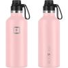 imageIRON FLASK Camping ampamp Hiking Hydration Canteens  3 Lids Narrow Spout Lid Leak Proof Vacuum Insulated Stainless Steel  Hot ampamp Cold Double Walled Sports Water Bottle  Day ampamp Night 64 OzRose